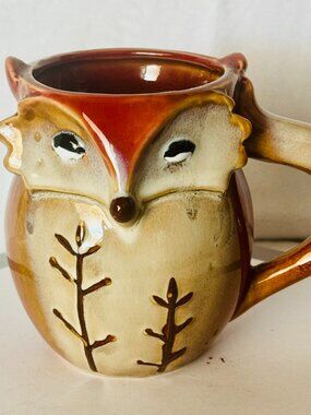 Gibson Fox Shaped 3D Reactive Glaze Stoneware 5" Coffee Mug 20oz Dishwasher Safe